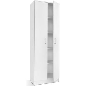 Interiax - Amelie - Opbergkast - Wit - 2 Deuren - 4 Legplanken - 180x60x40 cm