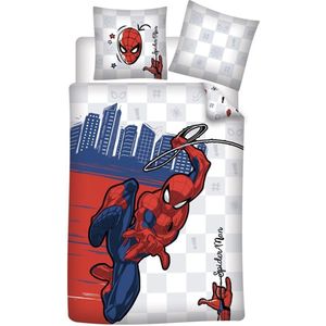 SpiderMan Dekbedovertrek, City - Eenpersoons - 140 x 200 cm - Katoen