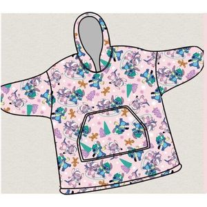 Disney Lilo & Stitch - Hoodie Deken - Fleece - Blauw - 100% Polyester