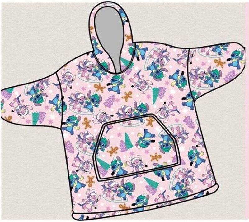 Disney Lilo & Stitch - Hoodie Deken - Fleece - Blauw - 100% Polyester