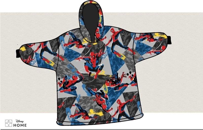 SpiderMan Hoodie Fleece Deken, Jump - Volwassen - One Size
