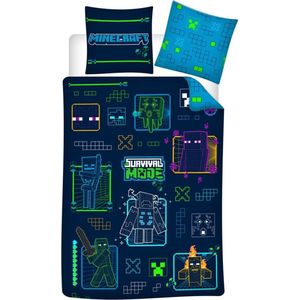 Minecraft Dekbedovertrek cartoon Polyester 140 x 200 cm - 63 x 63 cm