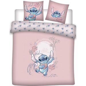 Disney Lilo & Stitch Dekbedovertrek - Tweepersoons - 240 X 220 Cm – Katoen (Roze)