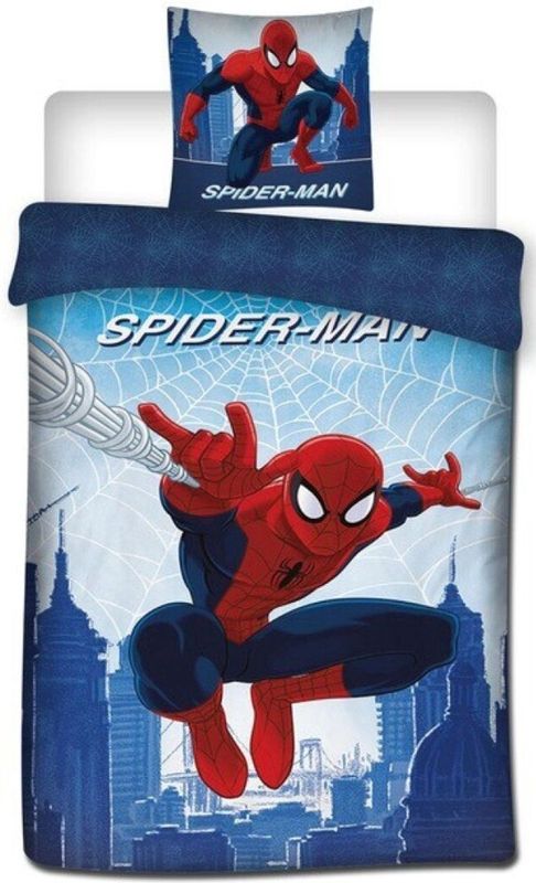 Spiderman - Dekbedovertrek - Blauw - Polycotton