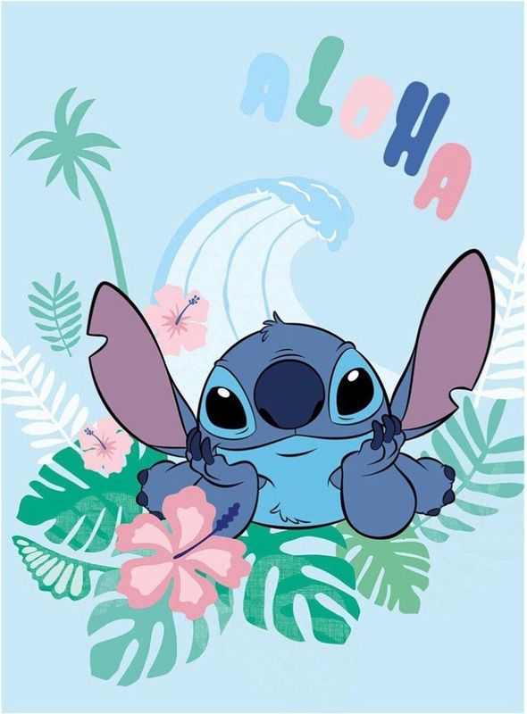 Disney - Lilo & Stitch - Fleece Plaid - Blauw - Polyester