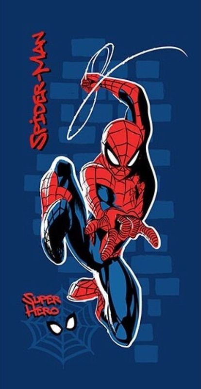 Spiderman - Strandlaken - Blauw - 100% Katoen - AYM-060SP-BT