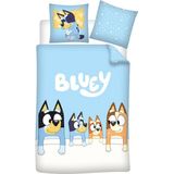 Bluey - Dekbedovertrek - Blauw - Polykatoen - Dubbelzijdige Print