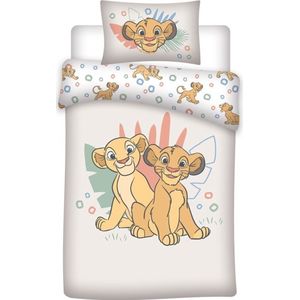 Disney The Lion King Baby Dekbedovertrek, Nala & Simba - 140 x 100 cm + 40 x 60 cm - Katoen
