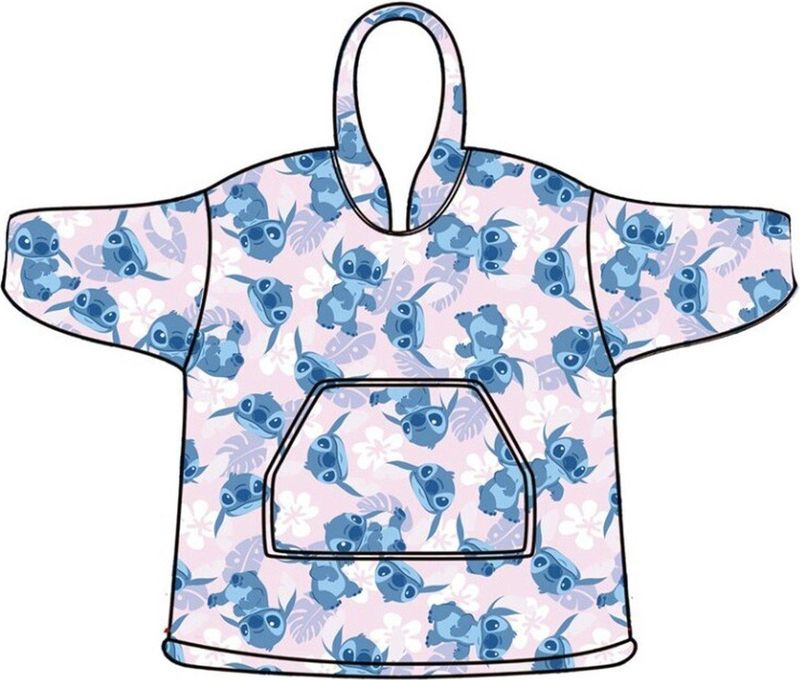 Disney Lilo & Stitch Hoodie Fleece deken, Flower - Kind (3 - 6 jaar) - Polyester