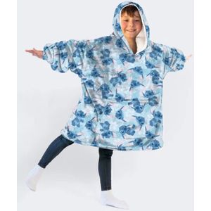 Disney - Lilo & Stitch Hoodie Fleece Deken - Blue Flower - Polyester