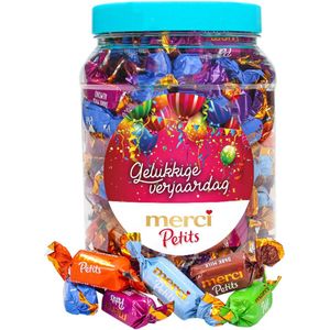 merci Petits chocolade cadeau - ""Gelukkige verjaardag"" (design 2) - 700g