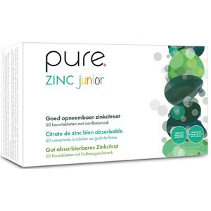 Pure Zinc - Kauwtabletten - Aardbei - 60 Stuks