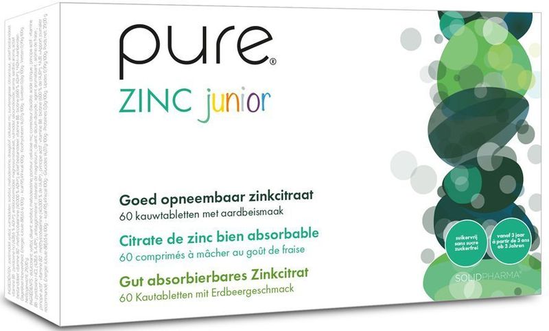 Pure Zinc - Kauwtabletten - Aardbei - 60 Stuks