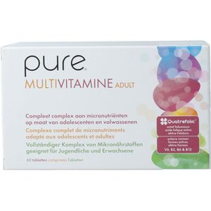 Multivitaminen - Pure Multivitamine Volwassenen - Dagelijkse Aanvulling - 12 Vitamines en 10 Mineralen