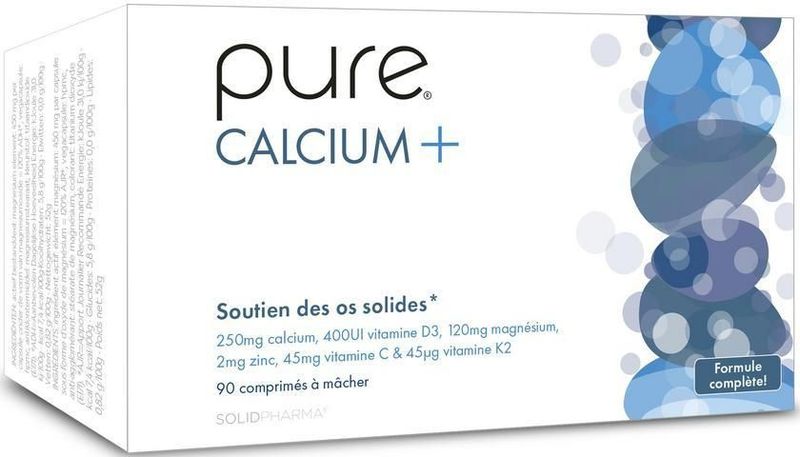 Voedingssupplement - Calcium - Vitamine D3 - Vitamine K2 - Comprimés à Croquer - Orange
