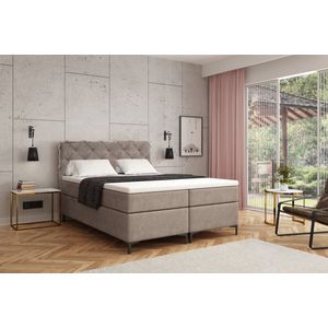 Meuba Home - Oslo Boxspring - Taupe - 140x200 - Microfiber - Met topper