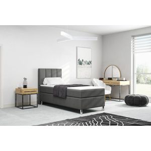 Meuba Home - Julio Boxspring - Antraciet - 90x200 - Binnen vering box - Met topper