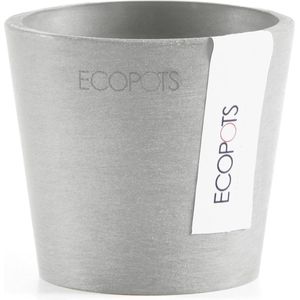 Ecopots Amsterdam 8 - White Grey - Ø8 x H7 cm - Ronde witgrijze bloempot / plantenpot