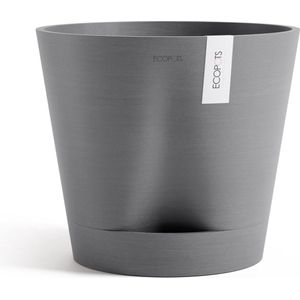 Ecopots Venice 2 40 - Grey - Ø40,2 x H35,7 cm - Ronde grijze bloempot / plantenpot met waterreservoir
