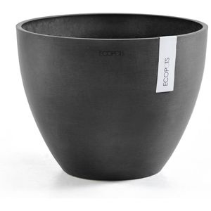 Ecopots Antwerp 50 - Dark Grey - Ø50 x H38,8 cm - Ronde donkergrijze bloempot / plantenpot