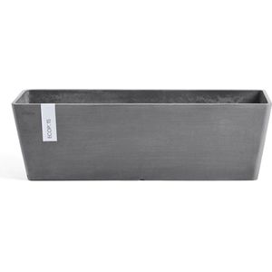 Ecopots Bruges 45 + Water Reservoir - Grey - 44,8 x 17 x H17,3 cm - Rechthoekige grijze bloempot / plantenbak met waterreservoir