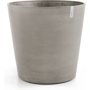 Ecopots Amsterdam Wheels 100 - Taupe - Ø100,2 x H88,7 cm - Ronde taupe bloempot / plantenpot op wielen