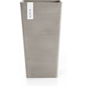 Ecopots Rotterdam Mid High 56 - Taupe - 31 x H56,5 cm - Vierkante taupe bloempot / plantenbak