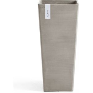 Ecopots Rotterdam High 70 - Taupe - 32,7 x H70,5 cm - Vierkante taupe bloempot / plantenbak