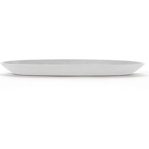 Ecopots Saucer Oval - Pure White - 35,2 x 18,6 x H3 cm - Ovalen witte onderschotel