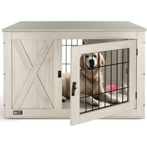 MaxxPet Houten Hondenbench - Hondenhuisje voor binnen - Hondenhok - kennel - 96x61x64cm - Incl. Drinkbakje