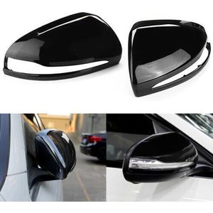 Spiegelkappen geschikt voor Mercedes C GLC S E Klasse W 205 X253 W222 W213 W238 Glanzend Zwart