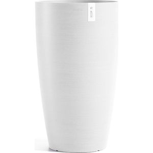 Ecopots Stockholm High 60 - Pure White - Ø35 x H60 cm - Ronde witte bloempot