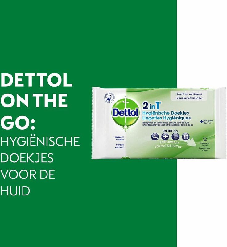Dettol Hygienische Doekjes 2 in 1 - 12 stuks