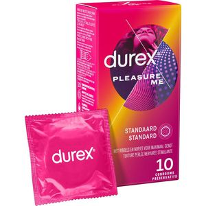 Durex - Condooms Pleasure Me - Met Ribbels en Noppen voor Extra Stimulatie - 10 stuks