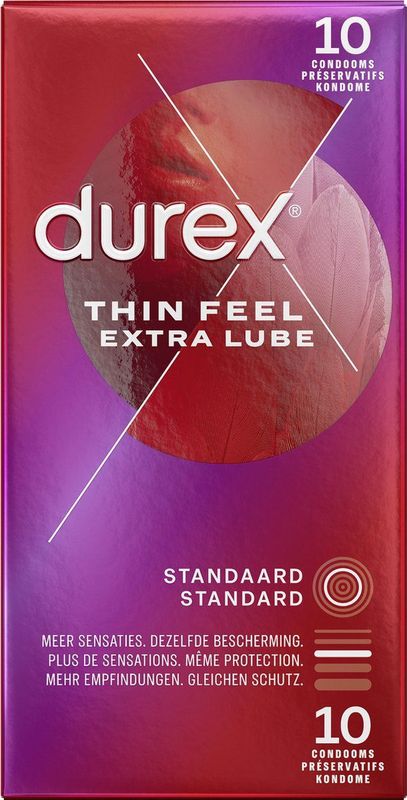 Durex - Condoooms Thin Feel Extra Lube 10 st.