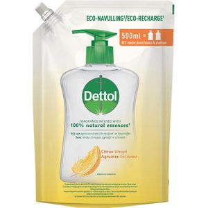 Dettol Handzeep Navulling - Citrusgeur verrijkt met 100% natuurlijke oliën - 500ML