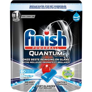 Finish - Quantum Ultimate - Active Blue - Ontvetter - Vaatwastabletten - 60 Stuks