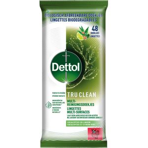 Dettol Tru Clean Multi-Reinigingsdoekjes Eucalyptus en Limoen 48 Doekjes