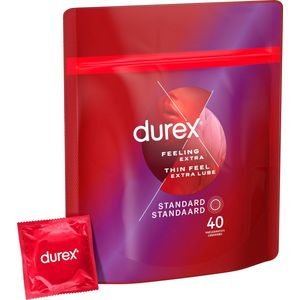 Durex Condooms - Thin Feel Extra Lube - Dun met Extra Glijmiddel - 40 stuks - Voordeelverpakking