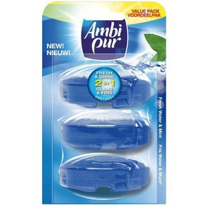 Ambi Pur Fresh Water & Mint - Navulling 3x55 ml - Toiletblok