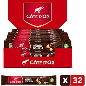 Côte d'Or Chocolade Repen Puur Hele Hazelnoten - 32 x 45 gram
