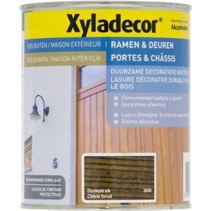 Xyladecor Ramen & Deuren Decoratieve Houtbeits - Donkere Eik - 0.75L