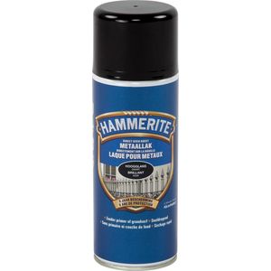 Hammerite Metaallak - Spray - Hoogglans - Zwart - 0.4L