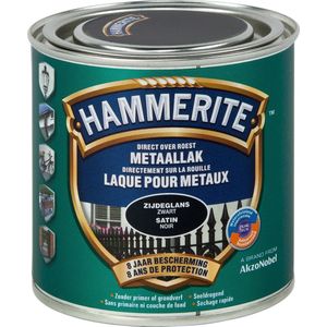 Hammerite Metaallak - Satin - Zwart - 0.25L