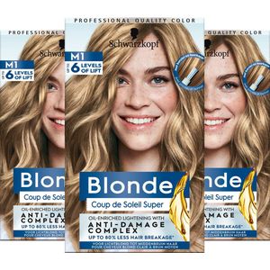 3x Schwarzkopf Blonde M1 Coup de Soleil Super Permanente Blondering