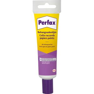 Perfax Behang randenlijm 60 g | Behang randenlijm met borstel | Hoge Precesie voor ultiem gebruiksgemak.