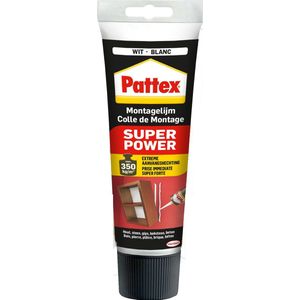 Pattex Super Power Waterbased 250 g Tube | Binnen & Buiten gebruik | Universeel te gebruik voor alle materialen | Extreem sterke Montage lijm | Montagelijm voor alle doeleinden!