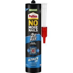 Pattex No More Nails Flex Zwart 390 g Bouwkit | Montagekit voor Flexibel Gebruik | Trap & Houtwerken Binnenhuis.