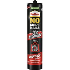 Pattex No More Nails High Tack 460 g Bouwkit | High-Tack Montagelijm Voor Hangwerken | Voor Extra Sterke Aanhechting.