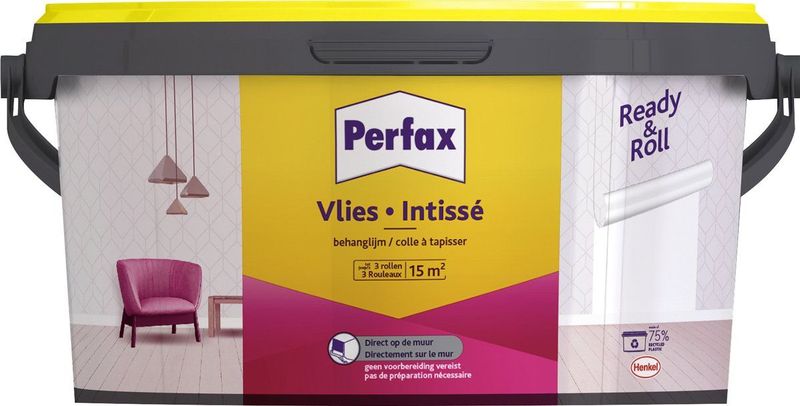 Perfax - Ready & Roll Vlies - Gebruiksklare Behanglijm - Wit